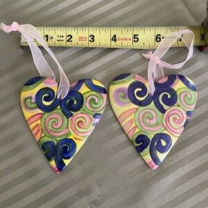 Colorful Heart Ornaments with Ribbon